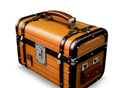 Vintage Travel Suitcase 3D Model Low-poly 3D model