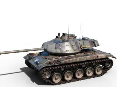 2 coatings of Taiwan M41 Walker Bulldog light tank ROC Army Low-poly 3D model