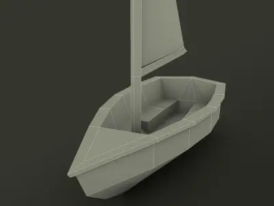 Low Poly Sailboat 3D model