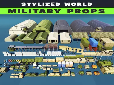 Military Supplies Stylized Low-poly 3D model