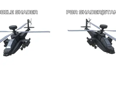 Low Poly AH64 Apache Low-poly 3D model