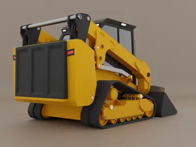 Compact Track Loader Heavy Vehicle Low-poly 3D model