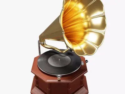 Antique Vintage Gramophone 3D model