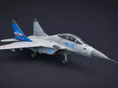 Fighter Jet High Poly Cinematic Quality Aircraft Low-poly 3D model