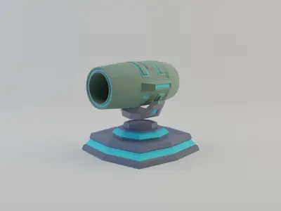 futuristic cannon low-poly 3d model Free low-poly 3D model