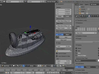 IC-200 Hovercraft Low-poly 3D model