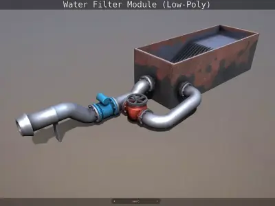 Water Filter Module Low-Poly Version  Low-poly 3D model