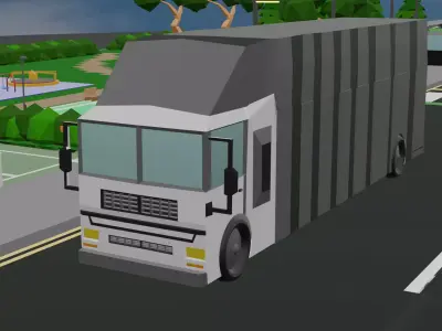 low poly stylized lorry Low-poly 3D model
