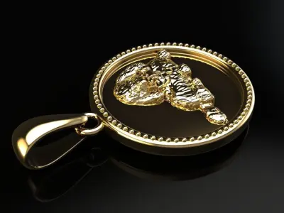 DOG SCULPTURE COIN PENDANT 3D print model