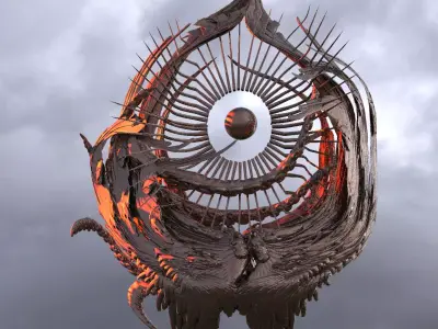 Cthulhu Art Ring sculpture 5 3D model