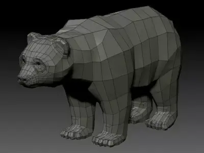 3D PANDA LOWPOLY bear Low-poly 3D model