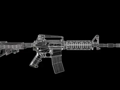 Wepon Gun M4A1 Low-poly 3D model