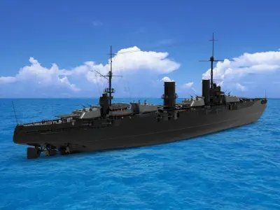 Gangut-class battleship 3D model