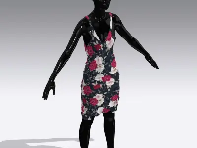 Woman Cloth Dress Low-poly 3D model