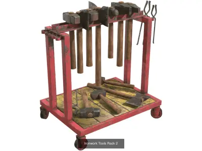 Ironwork Tools Rack Set 1 3D Model Pack