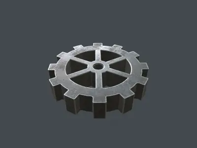 GEAR-002 cog wheel Low-poly 3D model