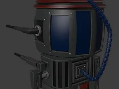 Rigged and Animated Mech Low-poly 3D model