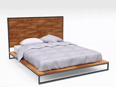 Logan Industrial Bed by West Elm 3D model