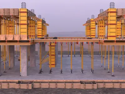 Formwork Modular 3D Assets For Construction Industry 3D model