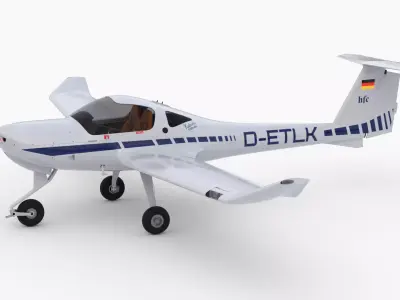 Aircraft Diamond DA20 ETLK Low-poly 3D model