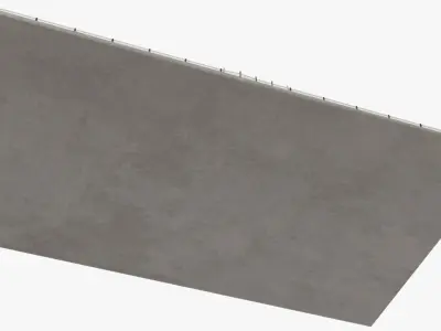Public Square with Metal Fence 3D model