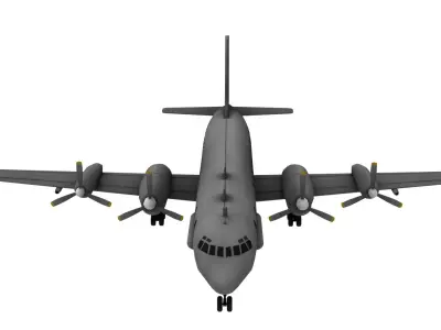 Lowpoly IL-20 Coot-A Airplane 3D Model Low-poly 3D model