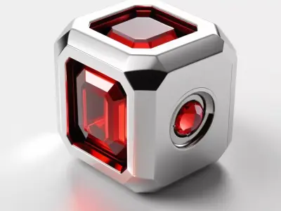 SciFi Energy Core Gem Cube 3D model