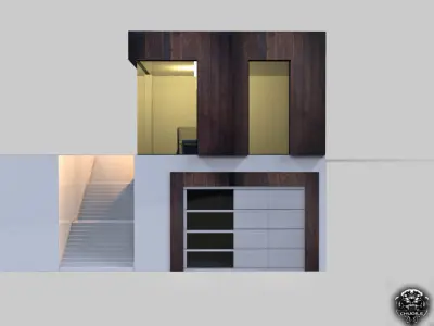 Mini Modern House Low-poly 3D model