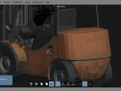 Forklift 3D Model truck on computer screen 3D model
