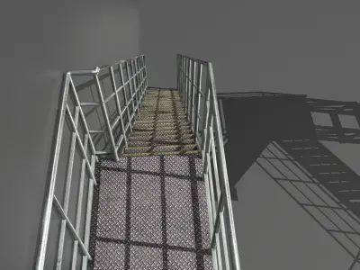Industrial Stairs Modular  Low-poly 3D model