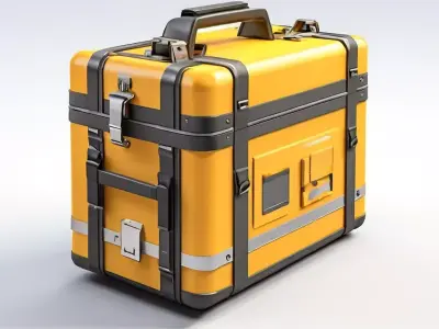 HighTech Yellow Storage Case Low-poly 3D model