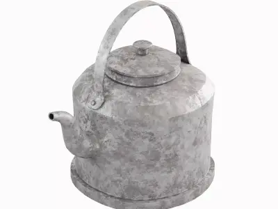 Used Iron Kettle 03  Low-poly 3D model
