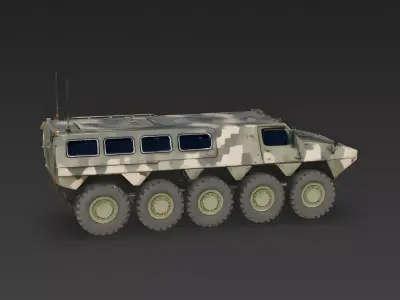 Modern 8x8 Armored Personnel Carrier APC 3D Model Low-poly 3D model
