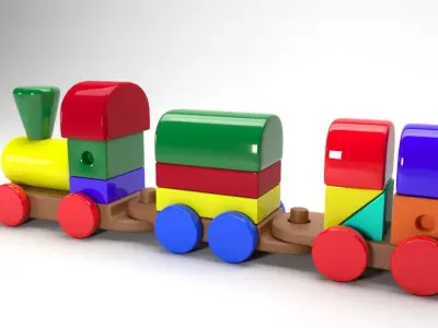 Train Toy 3D model Low-poly 3D model