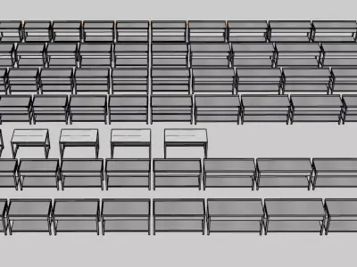 Industrial Kitchen And Open Buffet Libary 3D model