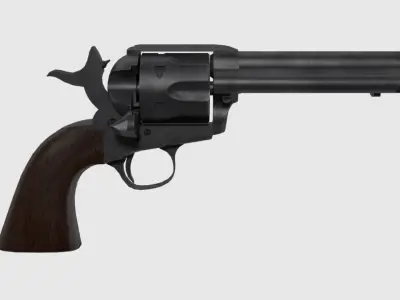 revolver 45  caliber Low-poly 3D model