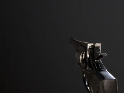 Webley 38 ww2  Revolver PBR Low-poly 3D model