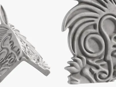 Classical Architectural Corner Acanthus Ornament 3D model