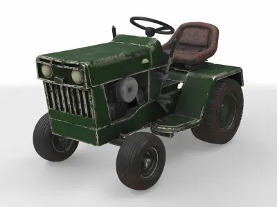 vintage riding lawn mower 3D model
