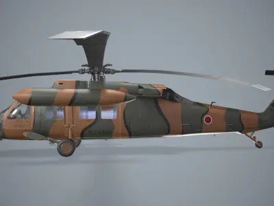  UH-60JA Black Hawk Japan Basic Animation Low-poly 3D model