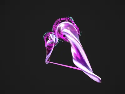 Purple Warriors Bow Low-poly 3D model