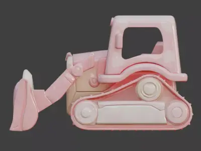 Stylized 3D Valentine  Bulldozer Model Low-poly 3D model purchase