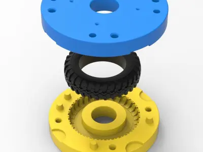 Mold for diecast  tire 5 Scale 1 to 10 and 1 to 14 and 1 to 25 3D print model