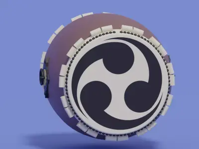 Japanese Traditional Drum Taiko 3D model