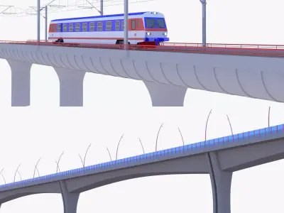 Road and railway bridge II 3D Model Pack