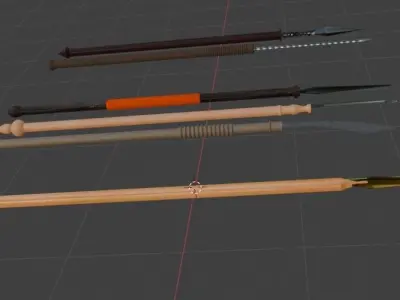 Spear collection Free 3D model