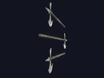 Guard Halberd Low-poly 3D model