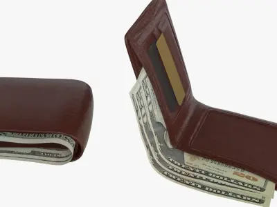 United States 20 Dollars Wallet Money Purse 3D model