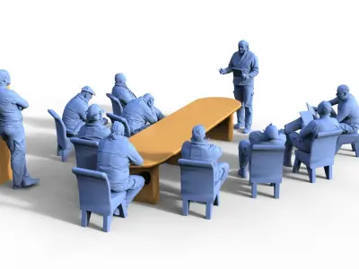 Meeting group of people 3D print model