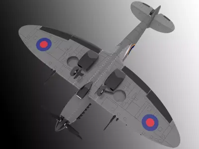 fighter british air force spitfire 3D model